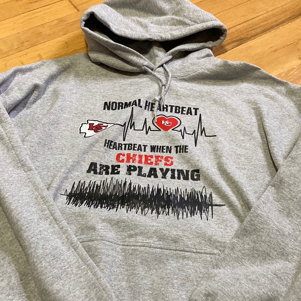 Kansas City Chiefs Hoodie Sweatshirt Gray XL
